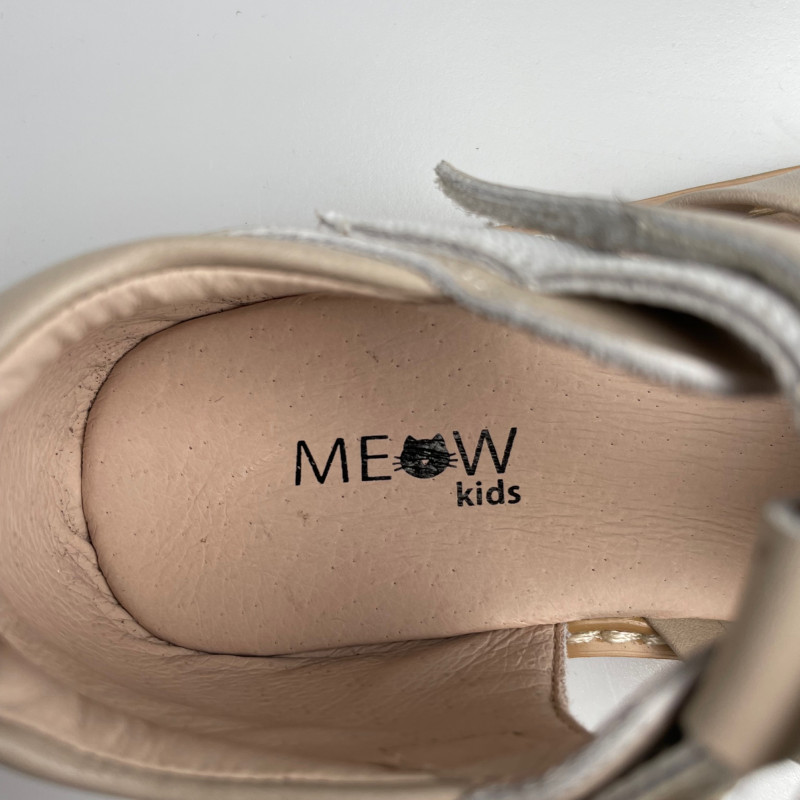 Гибкие сандалии из натуральной кожи MEOW KIDS Retro beige MK-L10