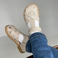 Гибкие сандалии из натуральной кожи MEOW KIDS Retro beige MK-L10
