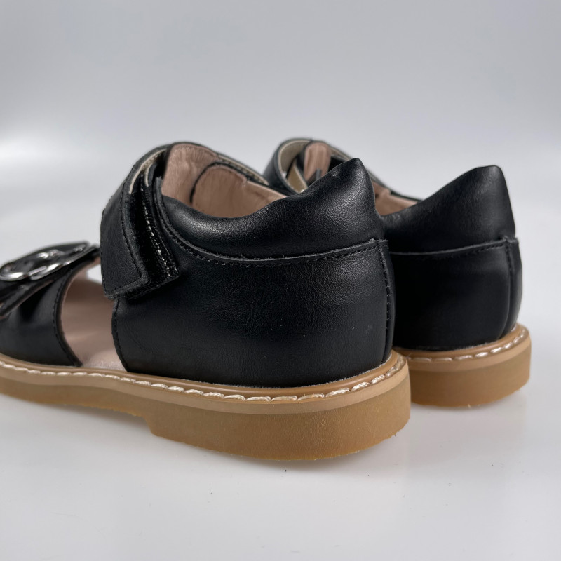 Гибкие сандалии из натуральной кожи MEOW KIDS Classic black MK-L4