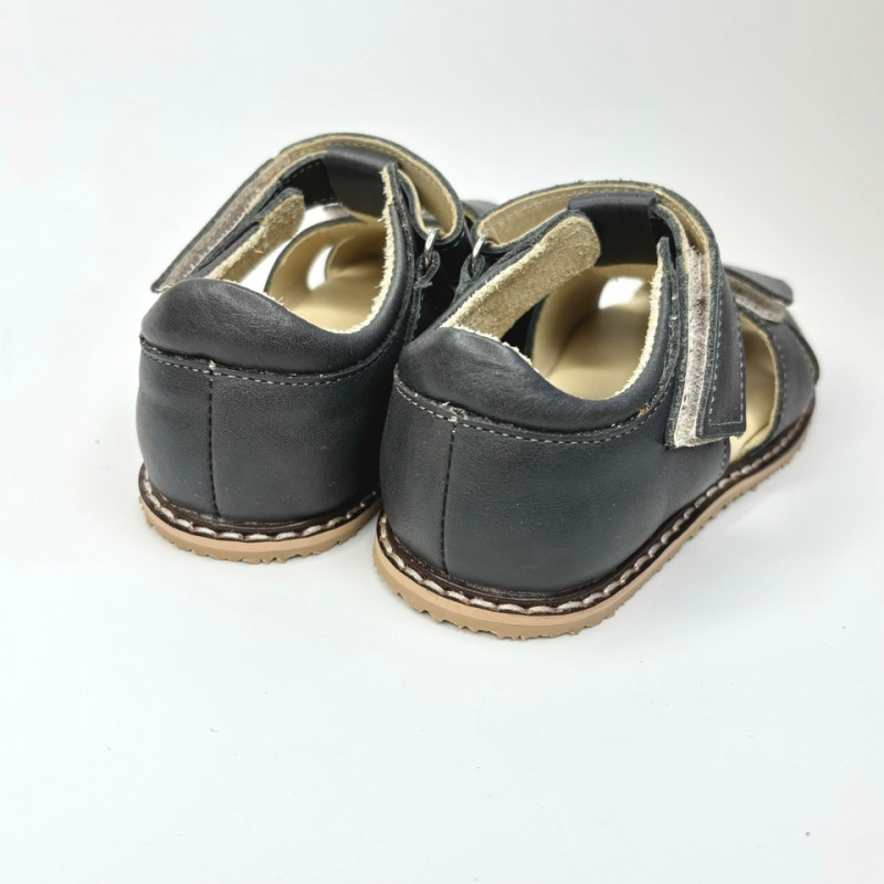 Босоногие сандалии для мальчиков MEOW KIDS из натуральной кожи Basic 2007GR