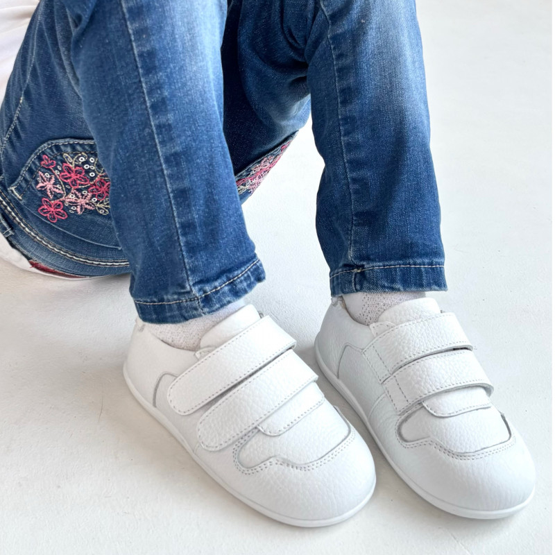  Гибкие кеды из натуральной кожи MEOW KIDS 1002WH