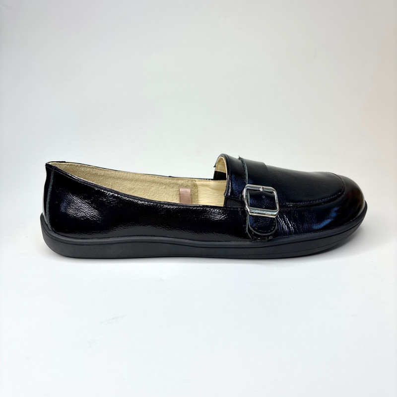 Босоногие лоферы из натуральной кожи 3003BK черные