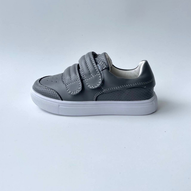 Гибкие кеды из натуральной кожи MEOW KIDS Mono графит MK-M41