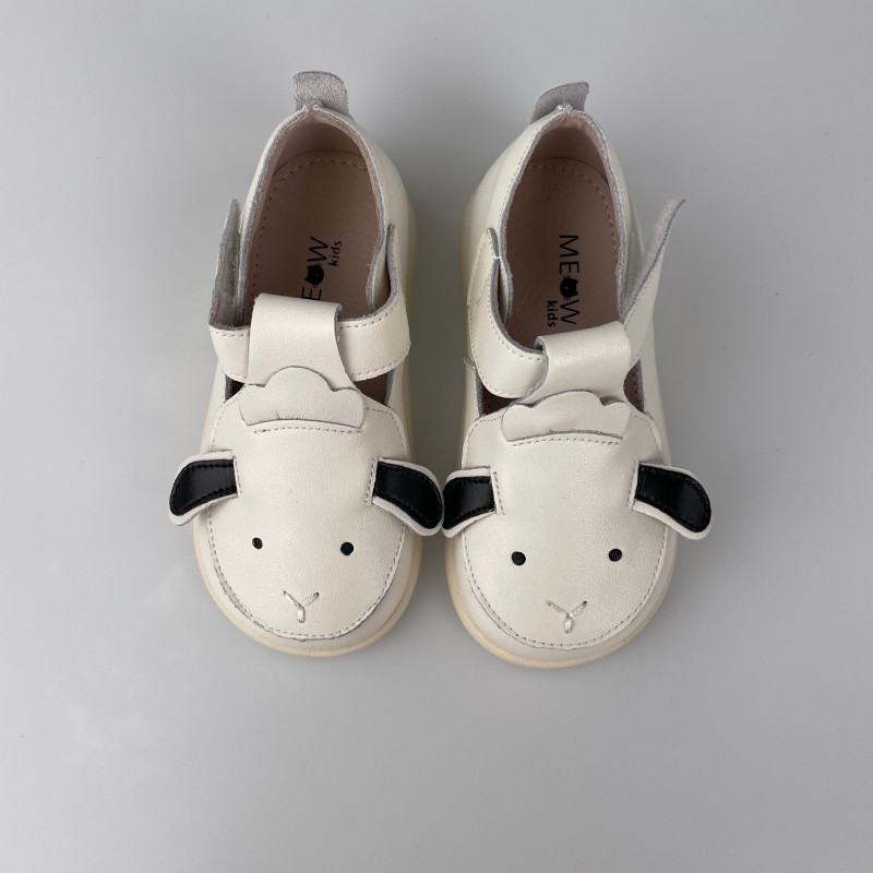 Гибкие туфли из натуральной кожи MEOW KIDS Mini Animal Lamb  MK-L27