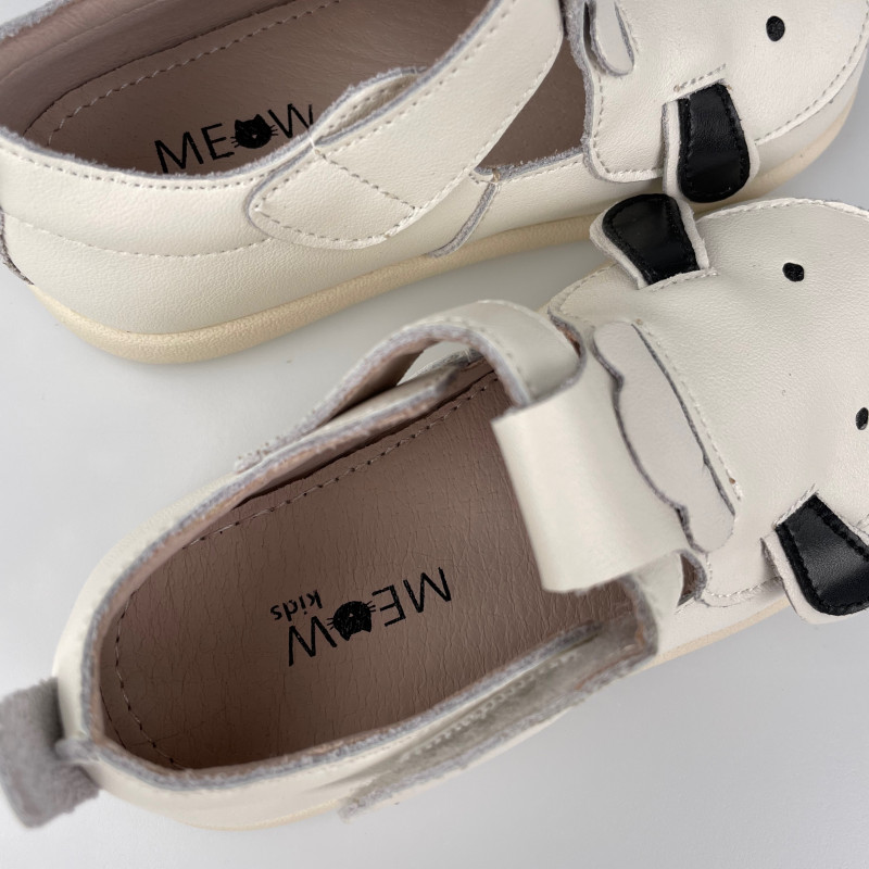 Гибкие туфли из натуральной кожи MEOW KIDS Mini Animal Lamb  MK-L27