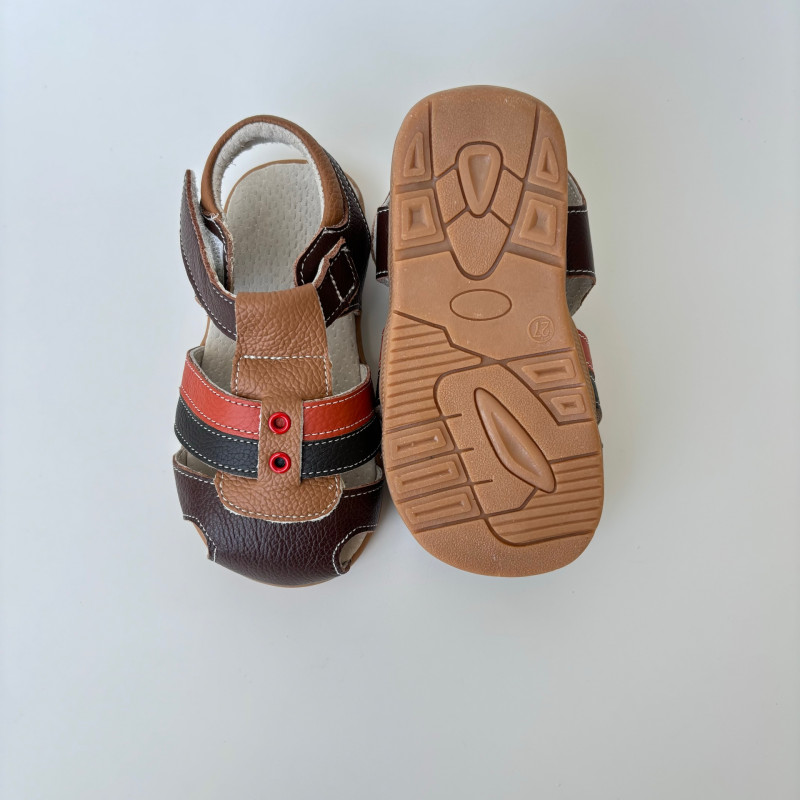 Сандалии из натуральной кожи MEOW KIDS коричневые MK-M32