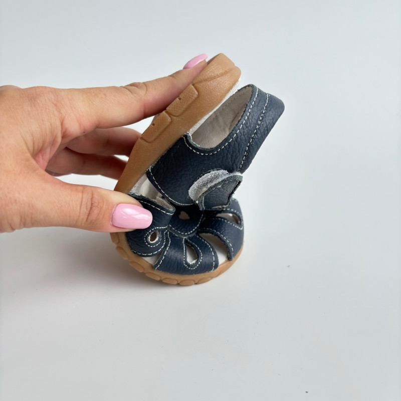 Гибкие босоножки из натуральной кожи MEOW KIDS MK-M17 синие
