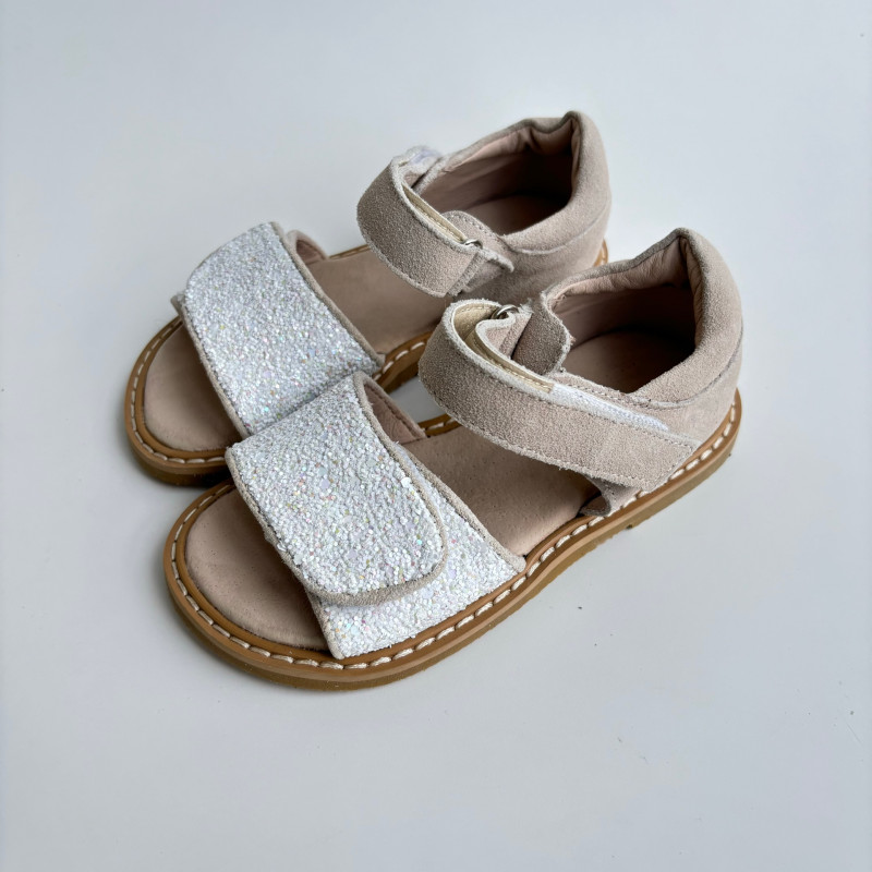 Гибкие сандалии из натуральной кожи Star beige MK-L44