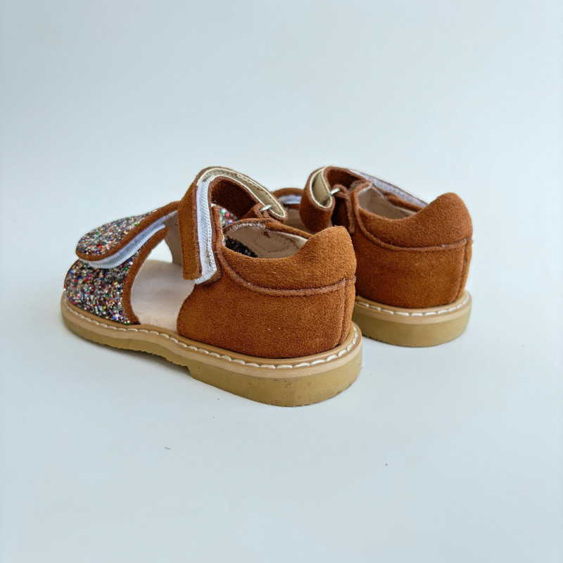 Гибкие сандалии из натуральной кожи Star brown MK-L43