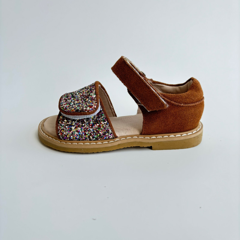 Гибкие сандалии из натуральной кожи Star brown MK-L43