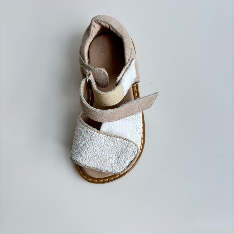 Гибкие сандалии из натуральной кожи Star beige MK-L44