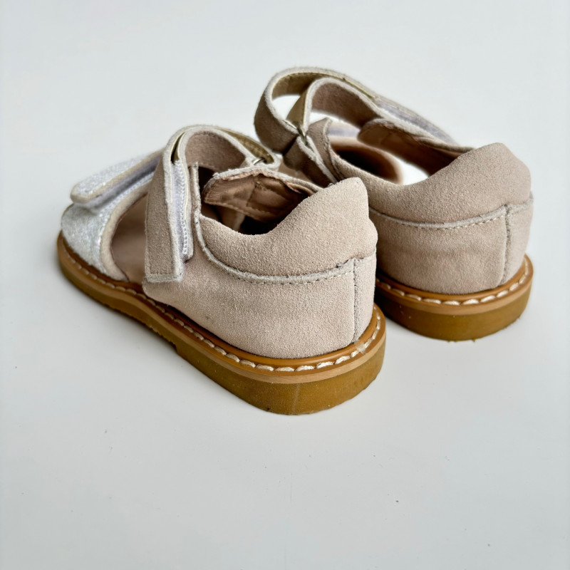 Гибкие сандалии из натуральной кожи Star beige MK-L44