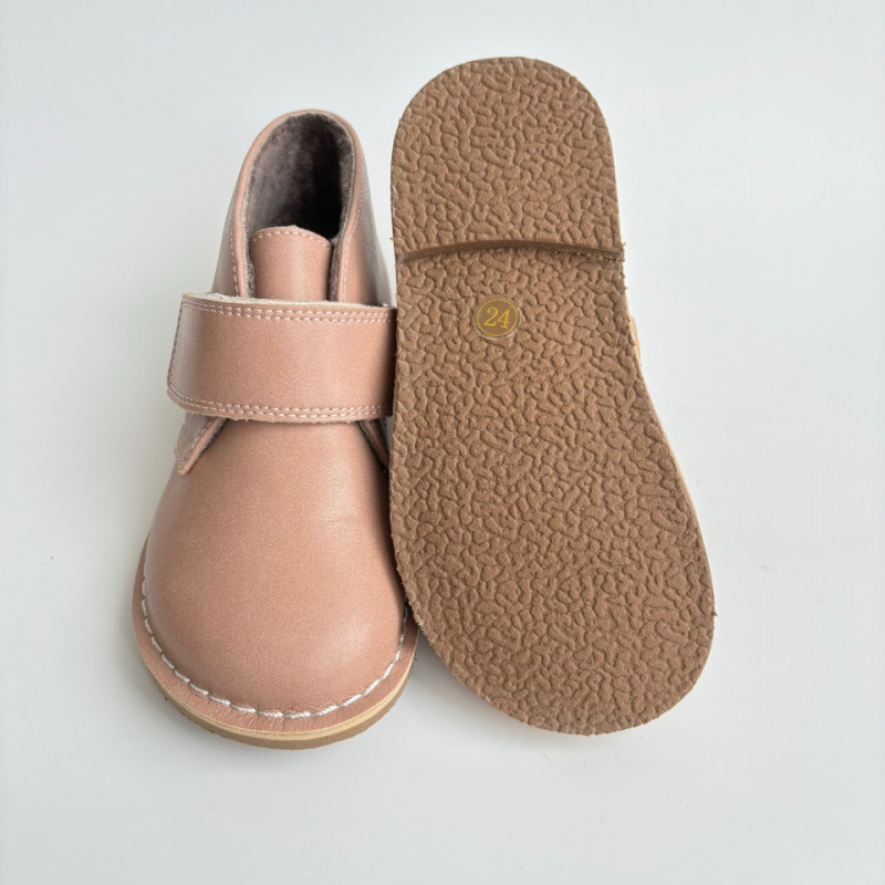 Гибкие ботинки из натуральной кожи MEOW KIDS Bare MK-L50 кремовые
