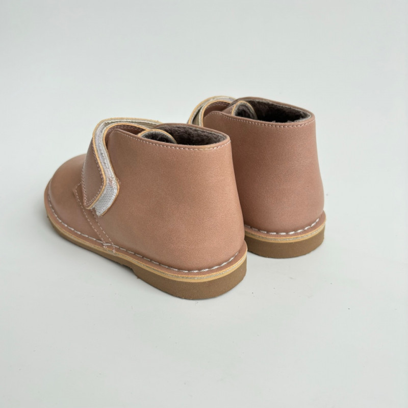 Гибкие ботинки из натуральной кожи MEOW KIDS Bare MK-L50 кремовые