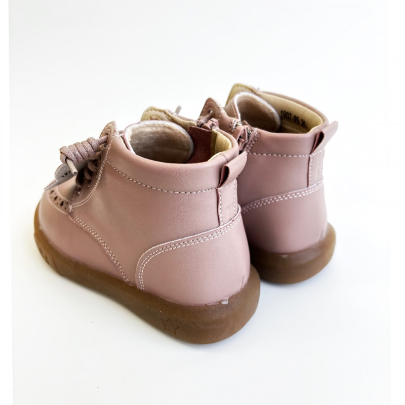 Гибкие ботинки из натуральной кожи MEOW KIDS MK-M146 розовые