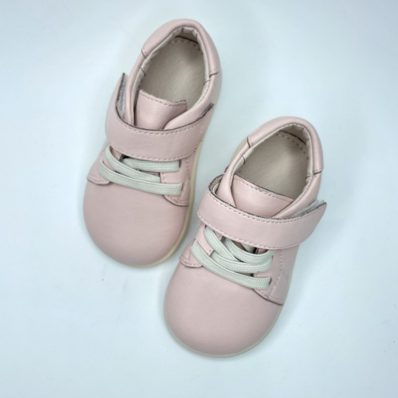 Гибкие туфли из натуральной кожи MEOW KIDS Ball Pink 
